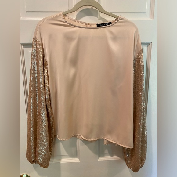 Strut and Bolt sequin sleeve top - Picture 1 of 5